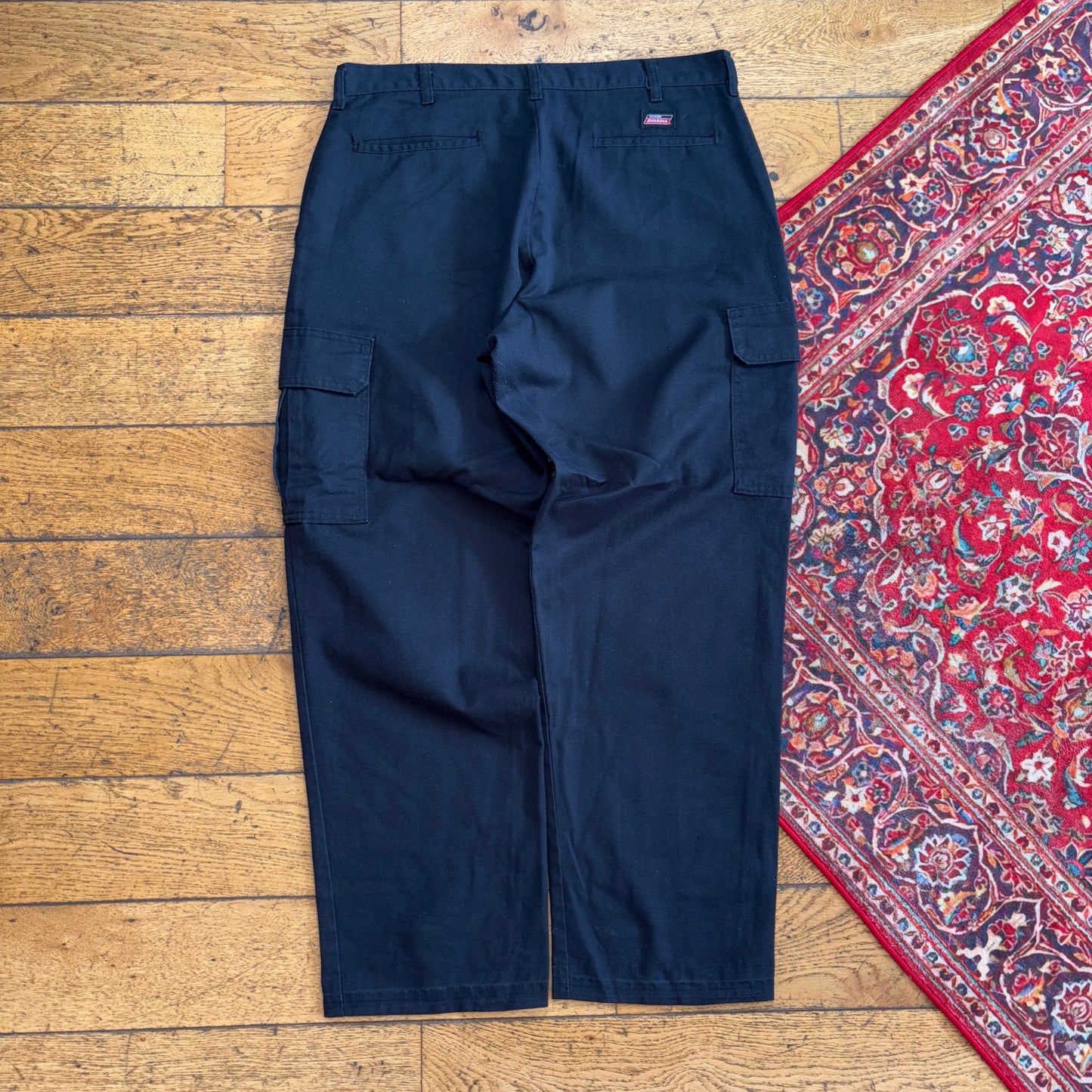 Vintage Dickies 874 Black Skate Baggy Cargo Chino Trousers - 36S