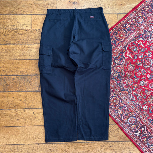 Vintage Dickies 874 Black Skate Baggy Cargo Chino Trousers - 36S