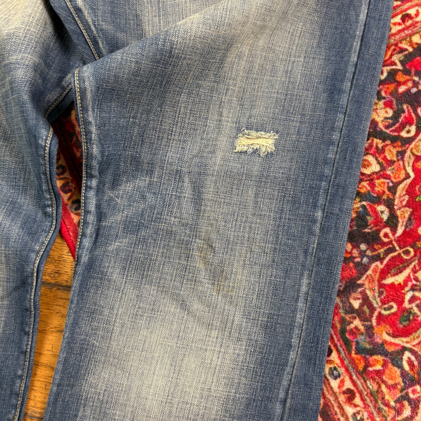 Vintage CStar Blue Embroidered Y2K Hip Hop Baggy Jeans - 36