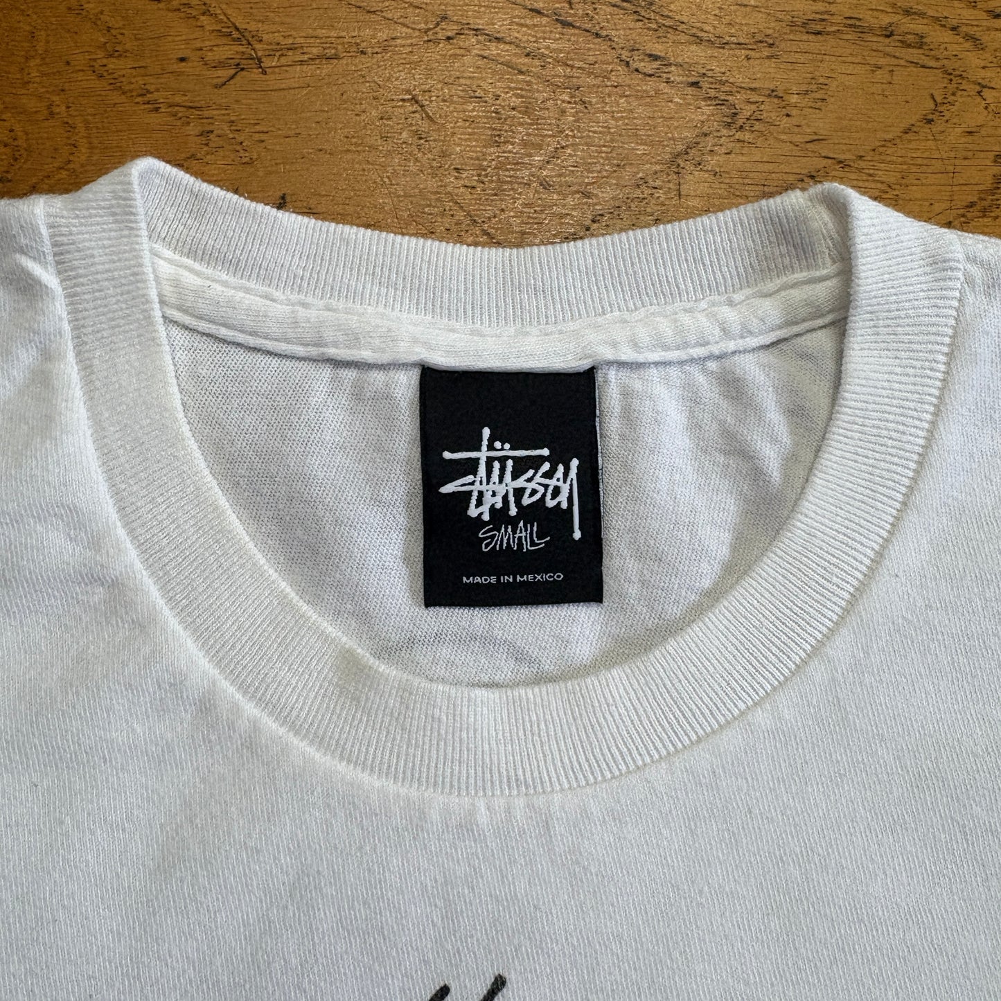 Vintage Stussy White Graphic T-Shirt - XS