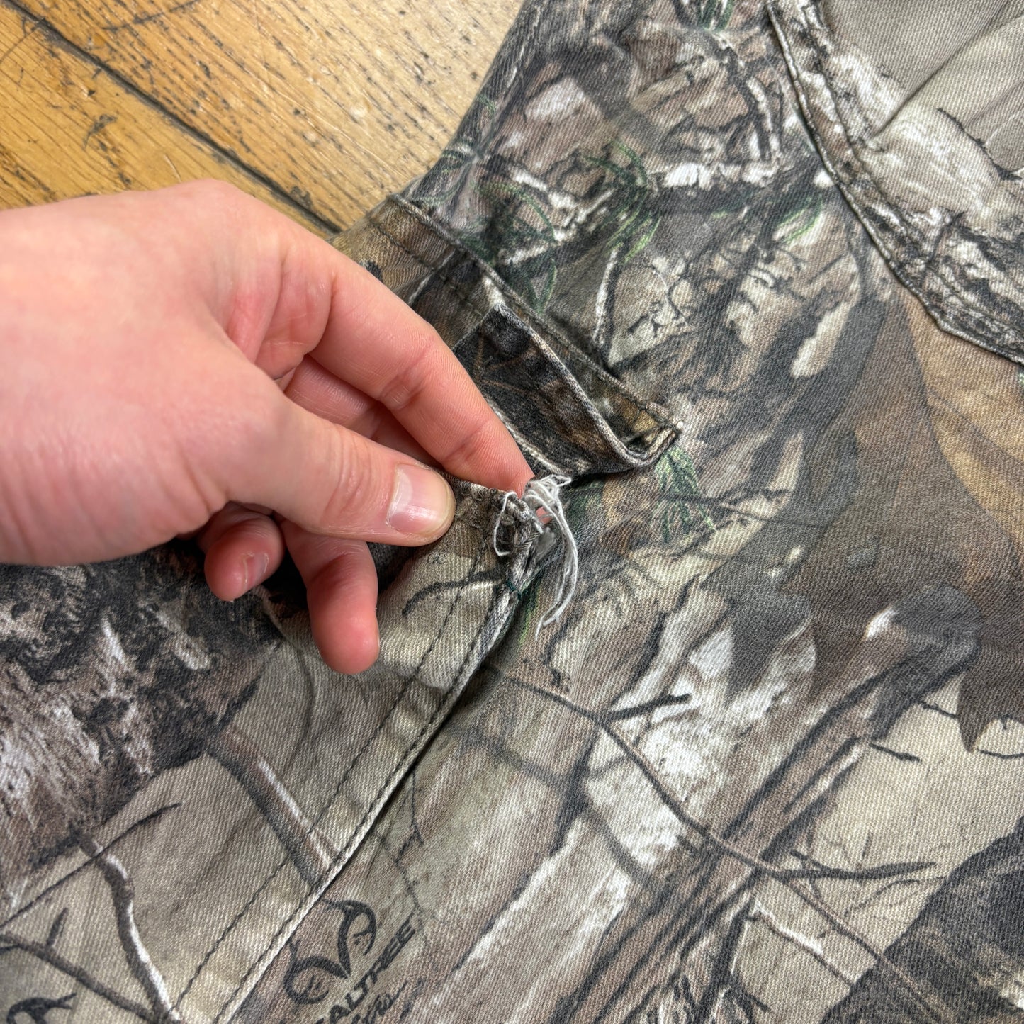 Vintage Real Tree Camo Cargo Green Hunting Workwear Trousers - 38