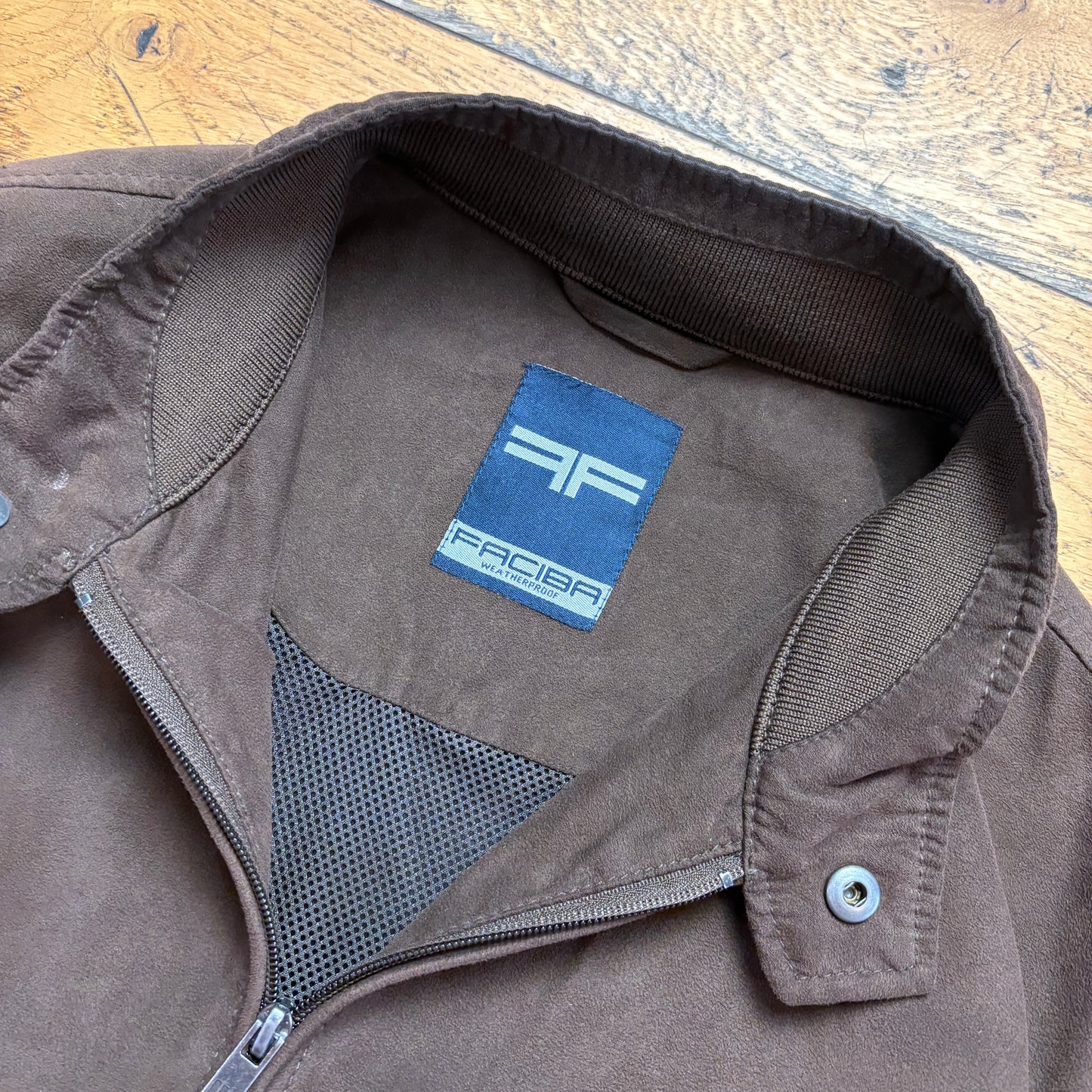 Vintage Faciba Suede Brown Bomber Jacket - L