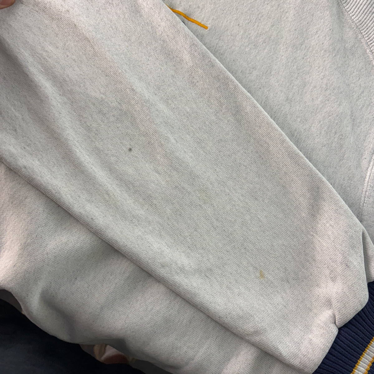 Vintage 90s Notre Dame Grey College USA Ringer Embroidered Sweatshirt - XL