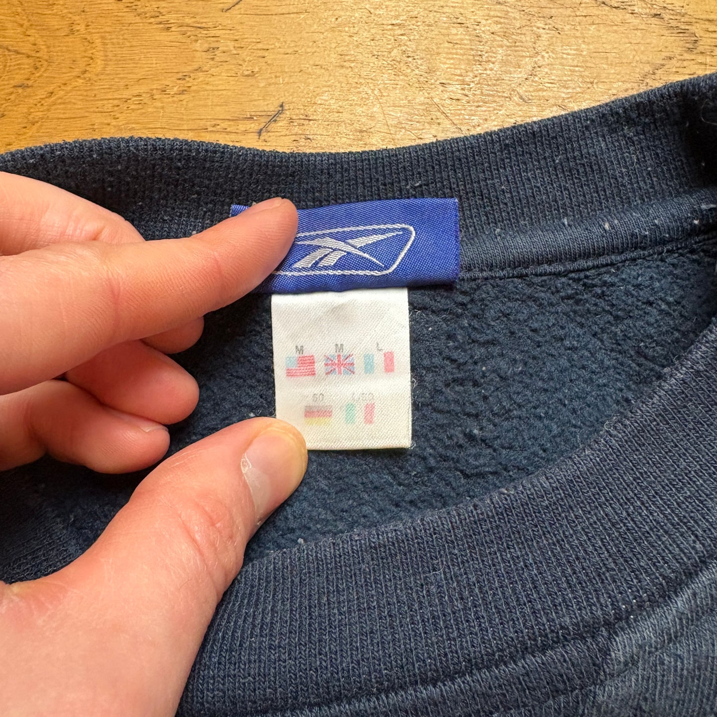 Vintage Reebok Navy Embroidered Sweatshirt - M