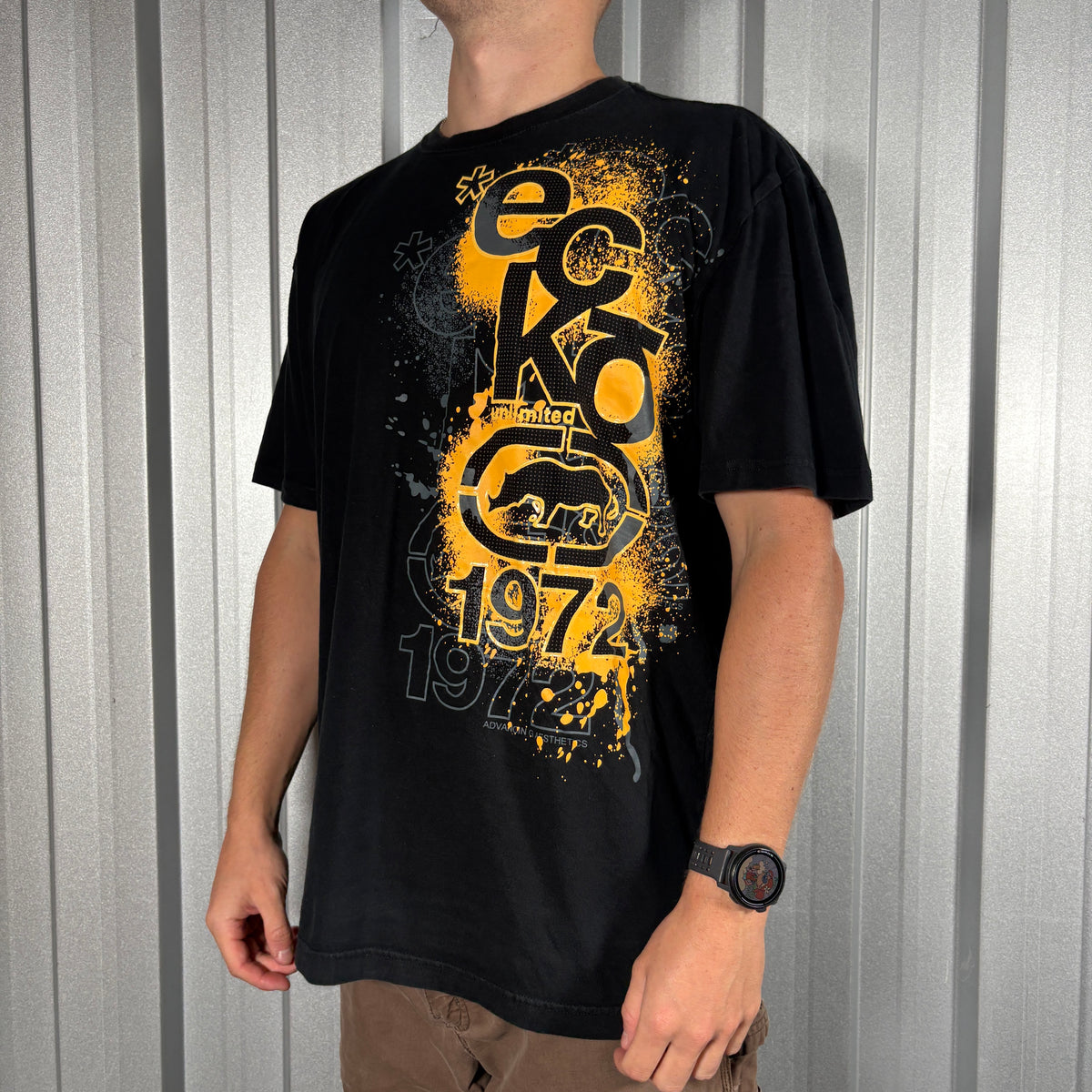 Ecko Unltd Black Hip Hop Y2K Graphic T Shirt - L