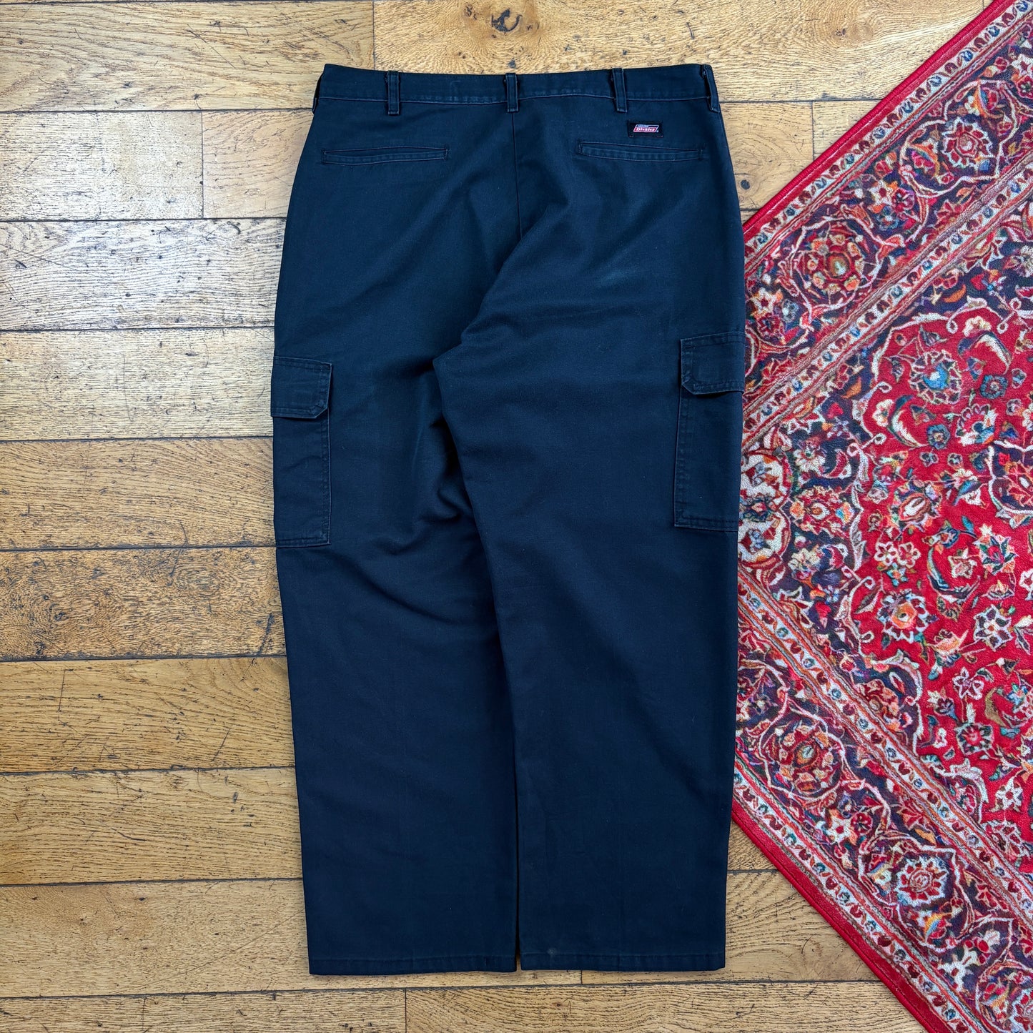 Vintage Dickies 874 Black Cargo Baggy Skate Trousers - 38