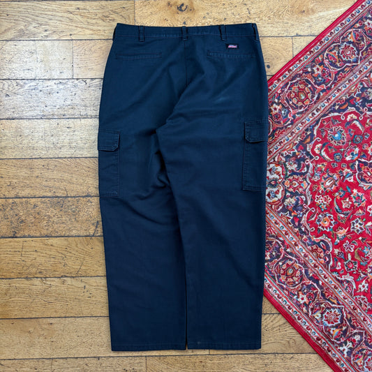 Vintage Dickies 874 Black Cargo Baggy Skate Trousers - 38