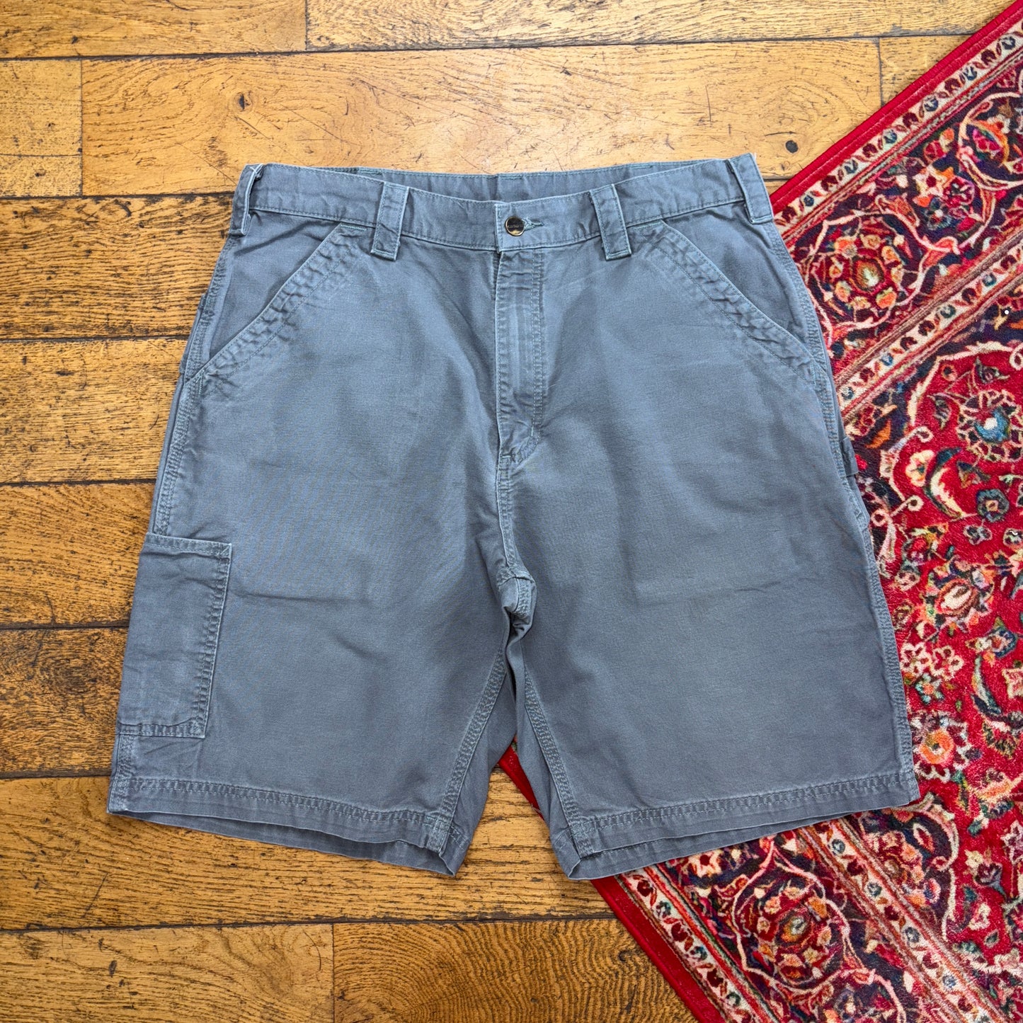Vintage Carhartt Grey Workwear Baggy Carpenter Shorts - 36