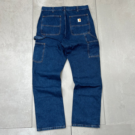New Carhartt Double Knee Carpenter Baggy Blue Jeans - 34