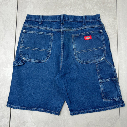 Vintage Dickies Workwear Carpenter Baggy Blue Shorts - 35