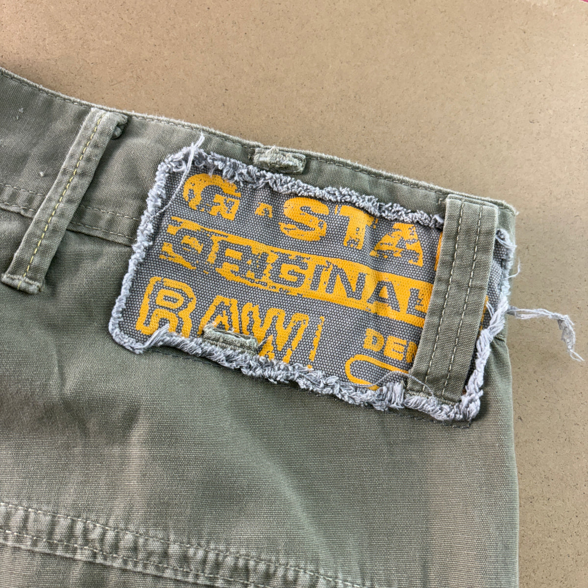 Vintage G Star Raw Green Cargo Fatigue Y2K Baggy Jeans - 33R