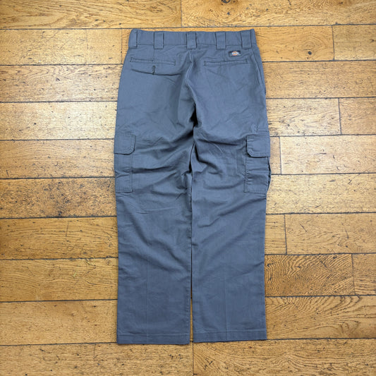 Vintage Dickies 874 Grey Cargo Baggy Skate Trousers - 32