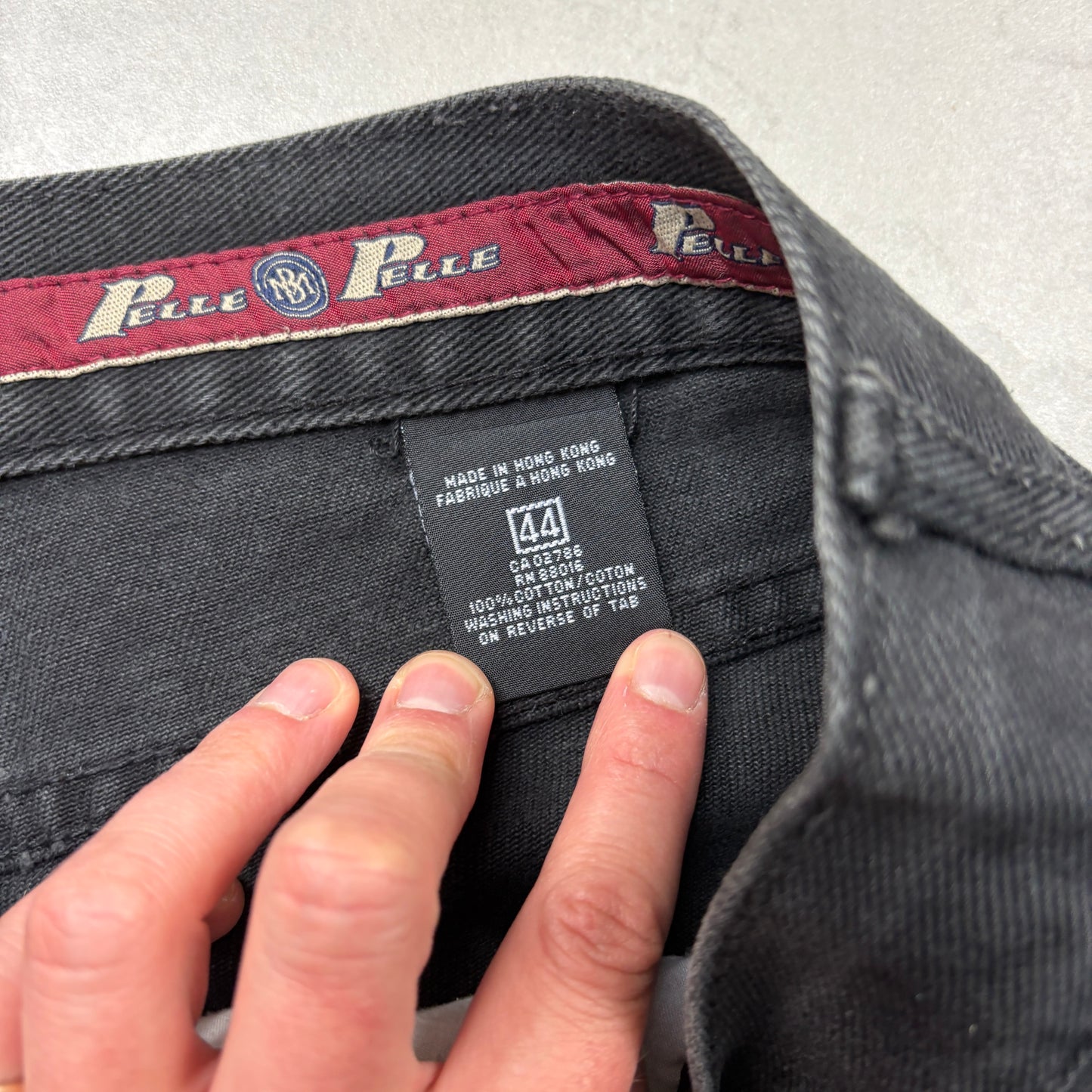 Vintage Pelle Pelle Embroidered Hip Hop Black Baggy Jeans - 44