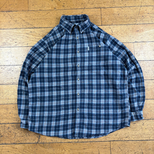 Vintage Carhartt Blue Check Flannel Workwear Shirt - XL