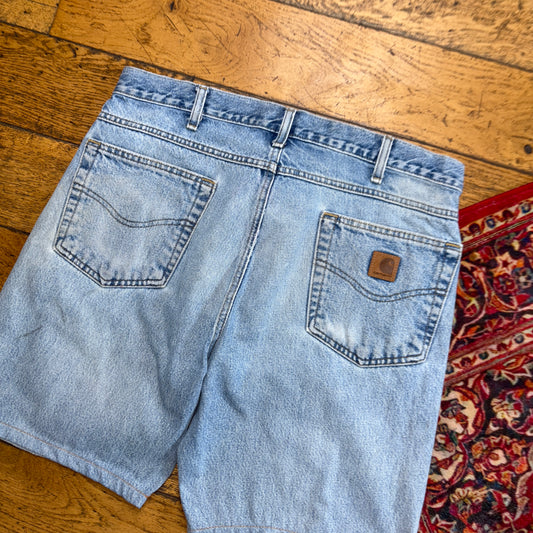 Vintage Carhartt Blue Workwear Baggy Carpenter Jorts Shorts - 35