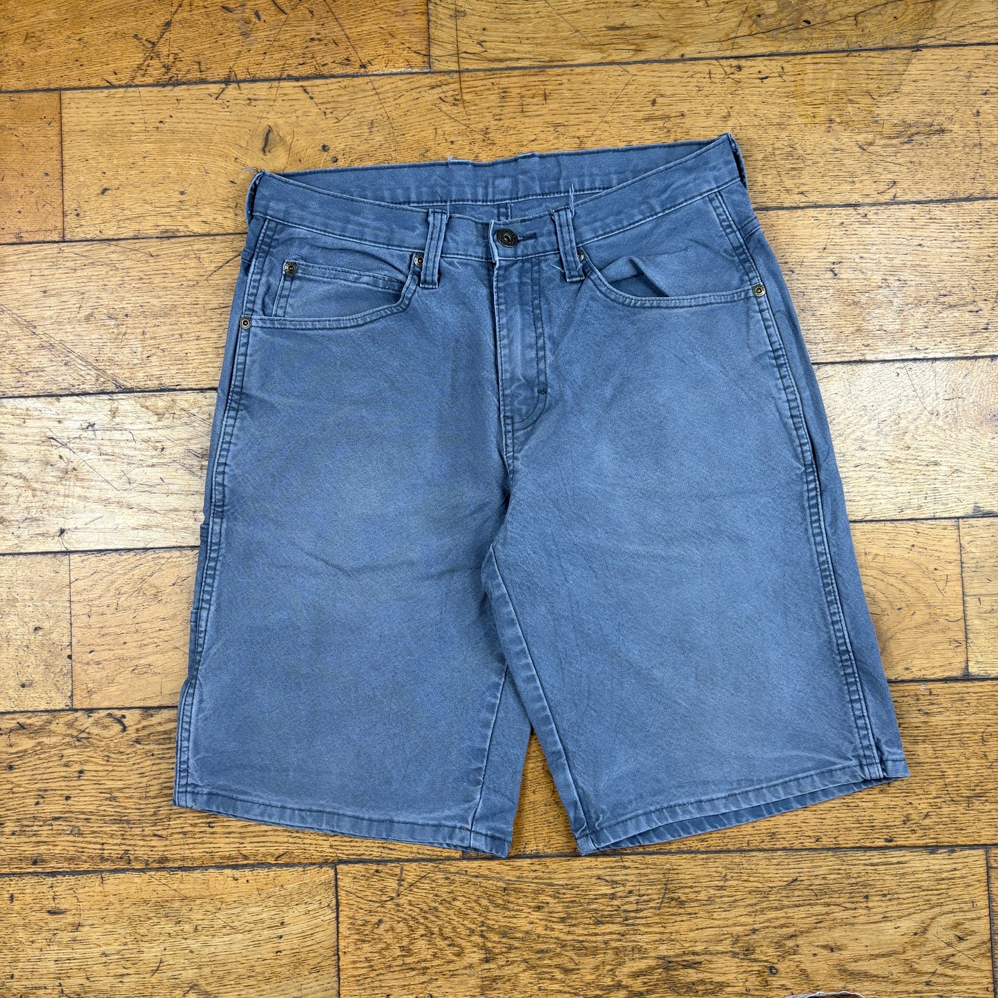 Vintage Dickies Workwear Carpenter Grey Baggy Shorts - 30
