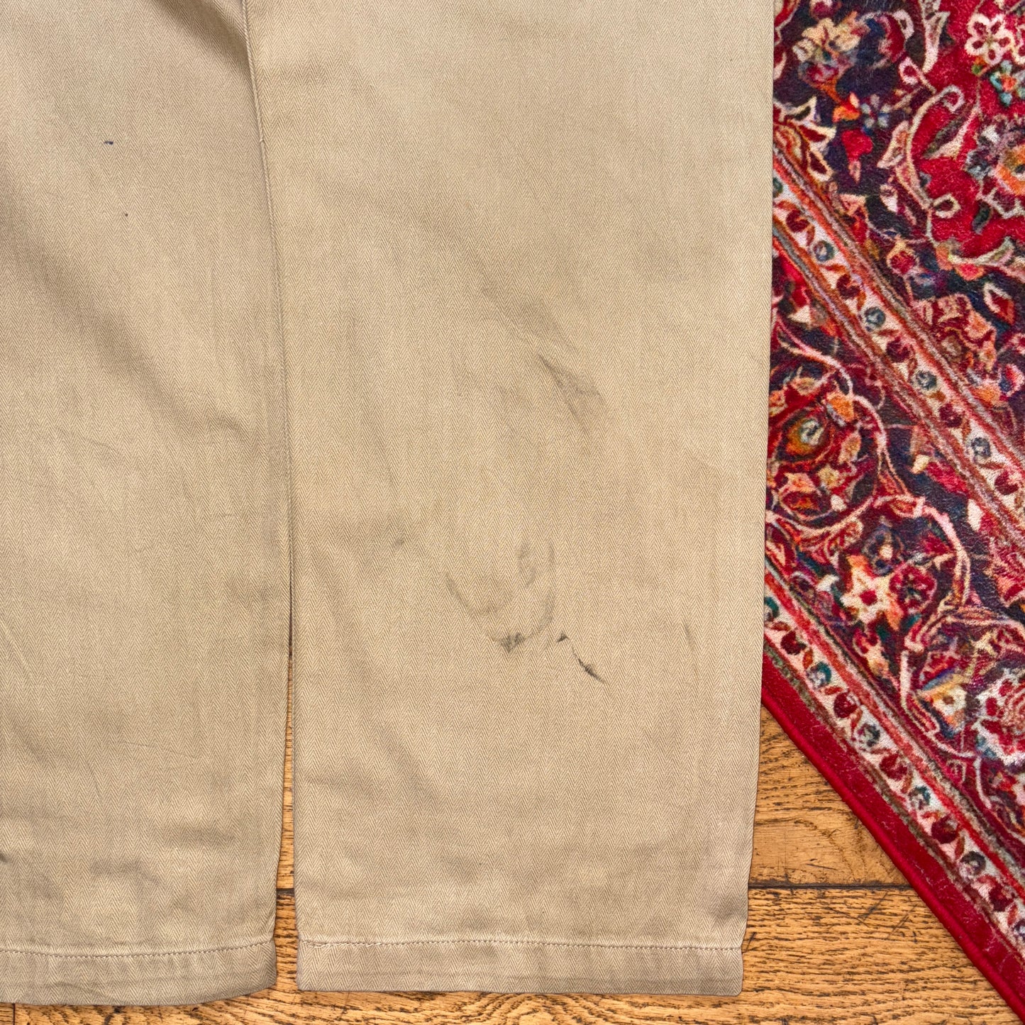 Vintage Levis Brown Cream Carpenter Workwear Baggy Trousers - 36R