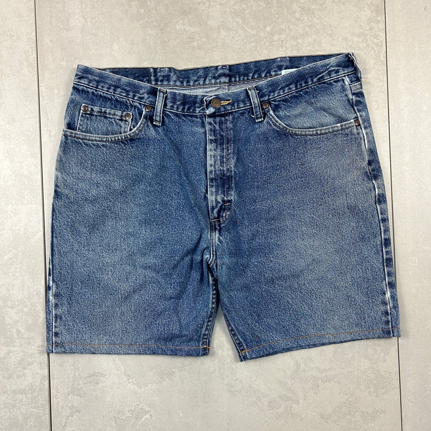 Vintage Wrangler Blue Denim Carpenter Baggy Shorts - 38