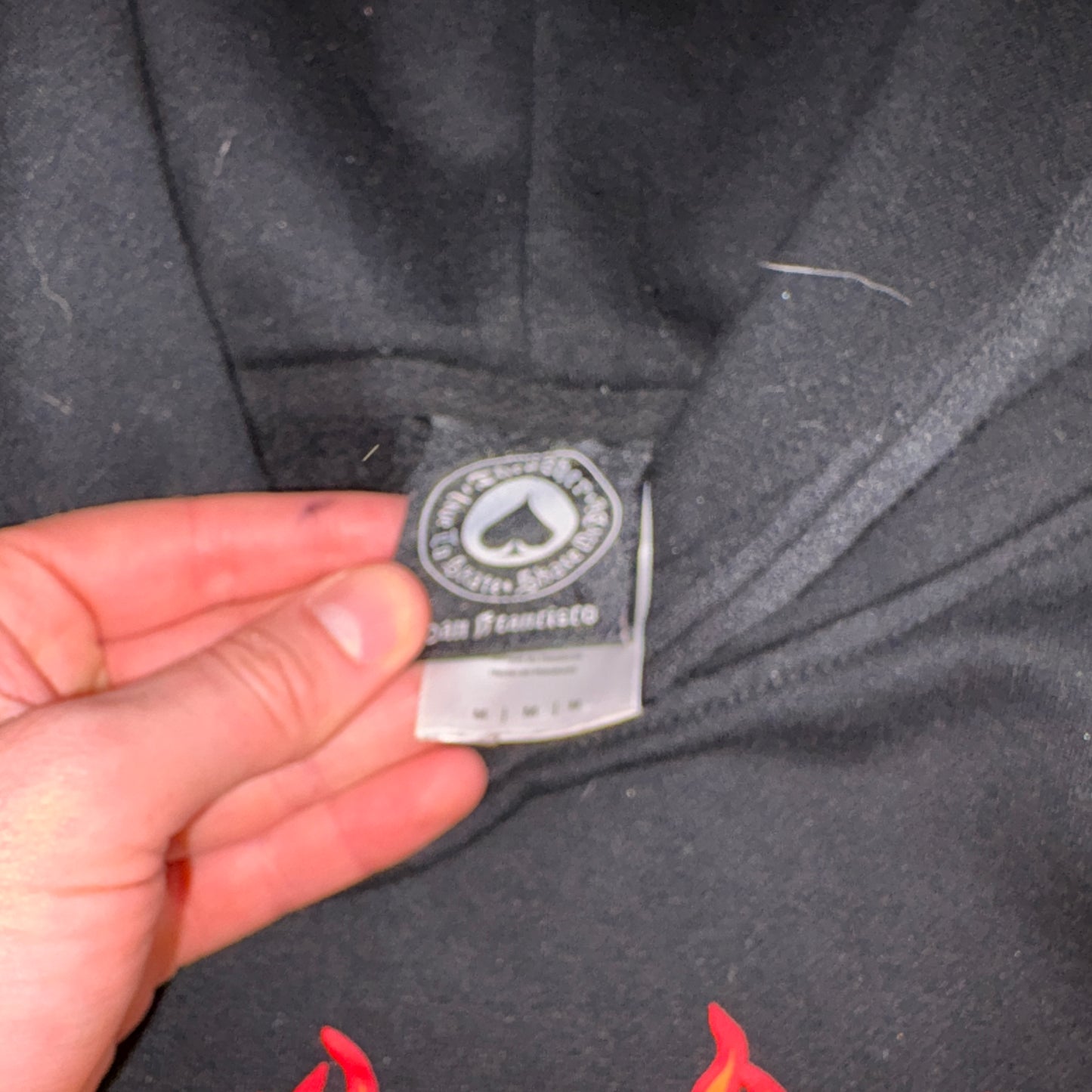 Vintage Thrasher Black Skate Flames Hoodie Sweatshirt - M