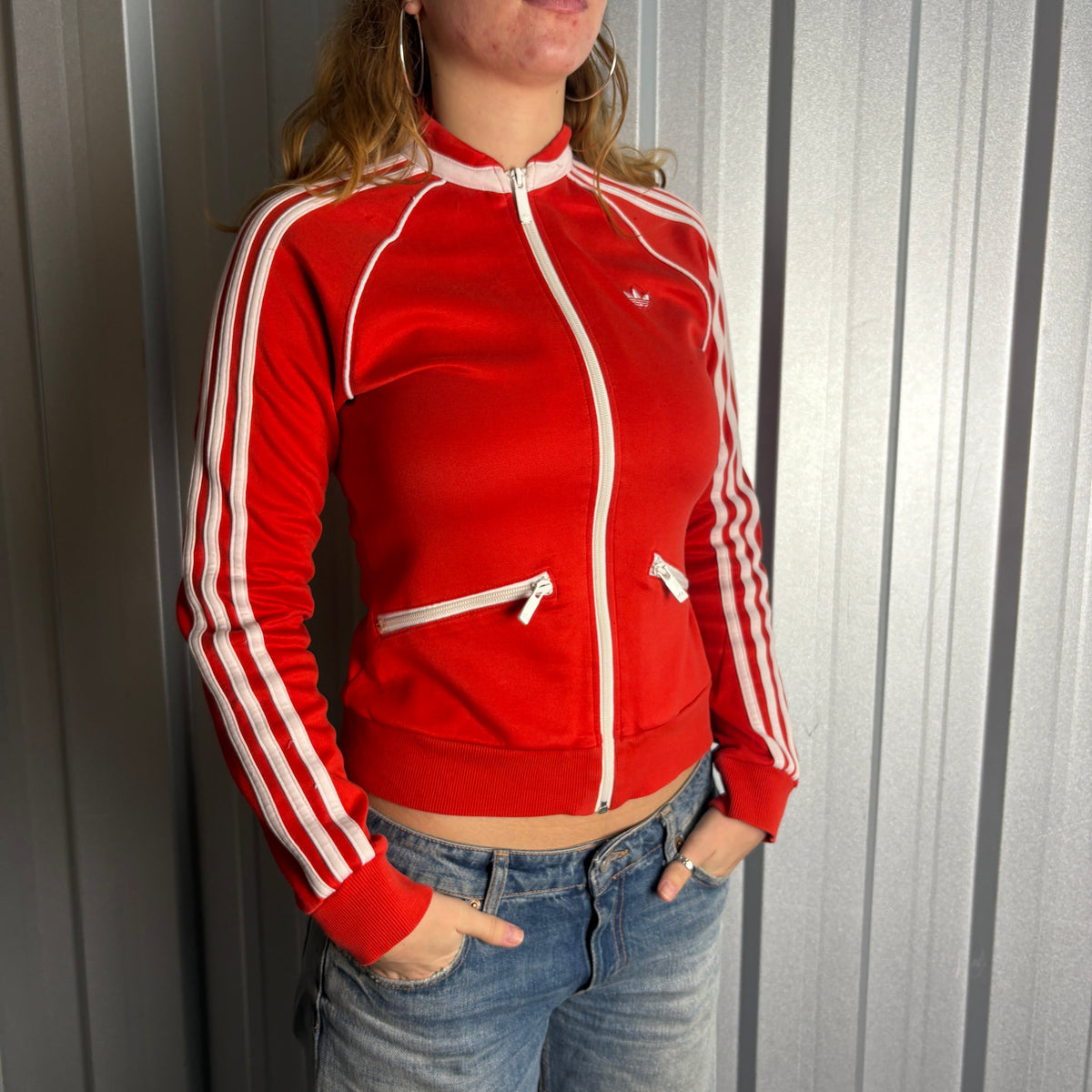 Adidas Red Tracksuit Womens Track Jacket - S