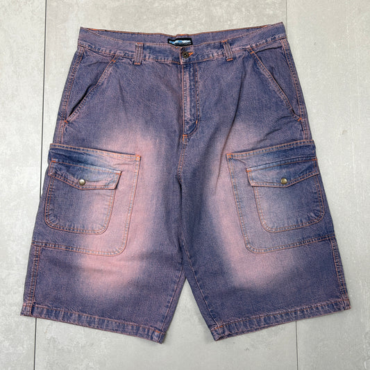 Vintage Embroidered Purple Hip Hop Baggy Shorts Jorts - 40