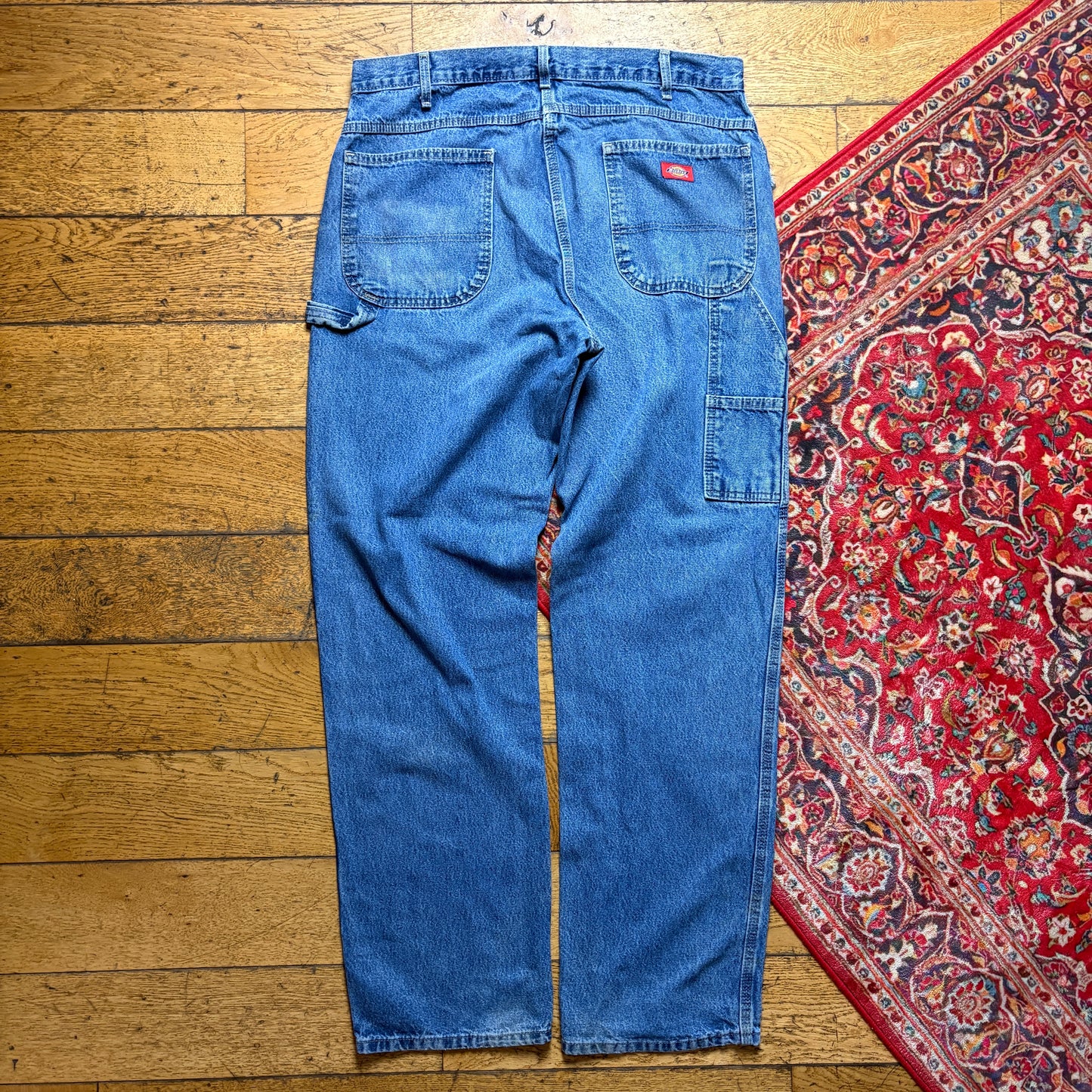 Vintage Dickies Workwear Carpenter Baggy Blue Jeans - 38L