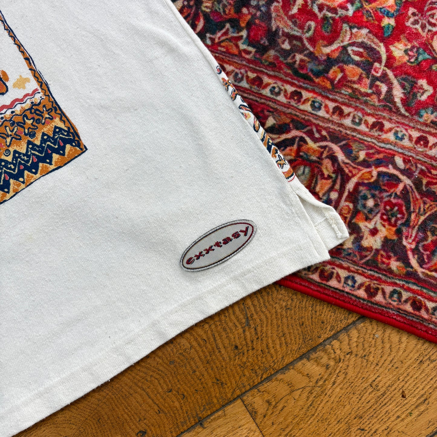 Vintage 90s Cream Surfwear Beach Graphic T-Shirt - M