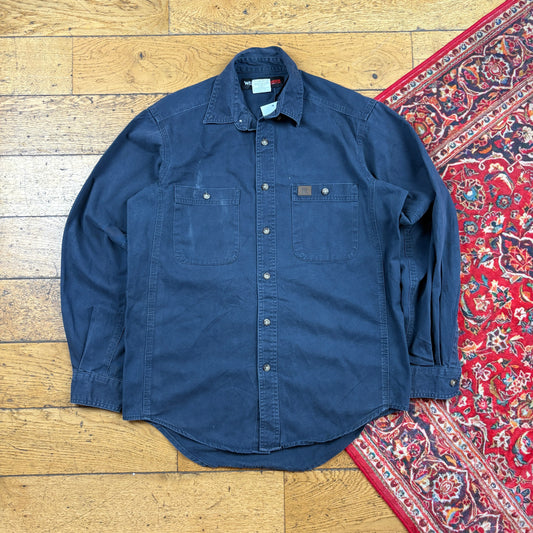 Vintage Wrangler Navy Workwear Shirt - M