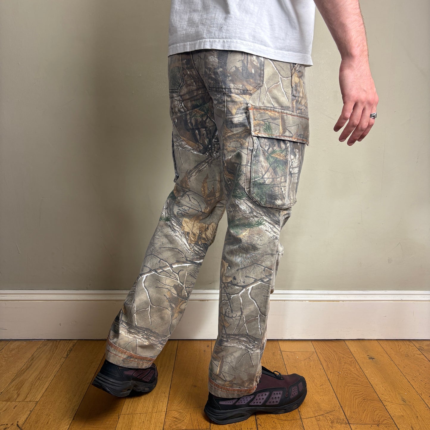 Vintage Real Tree Camo Green Hunting Workwear Cargo Trousers - 30R