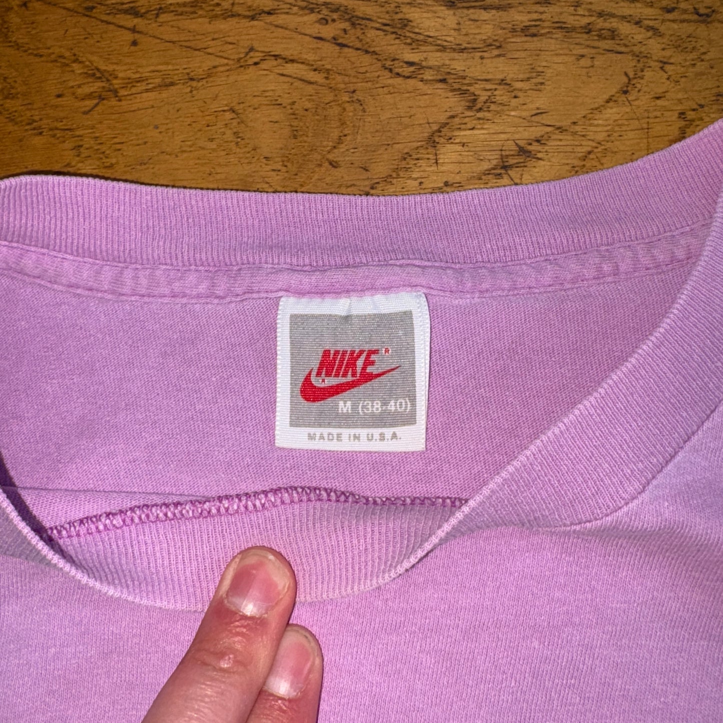 Vintage 80s Nike Just Do It Pink Purple Single Stitch Graphic T-Shirt - M
