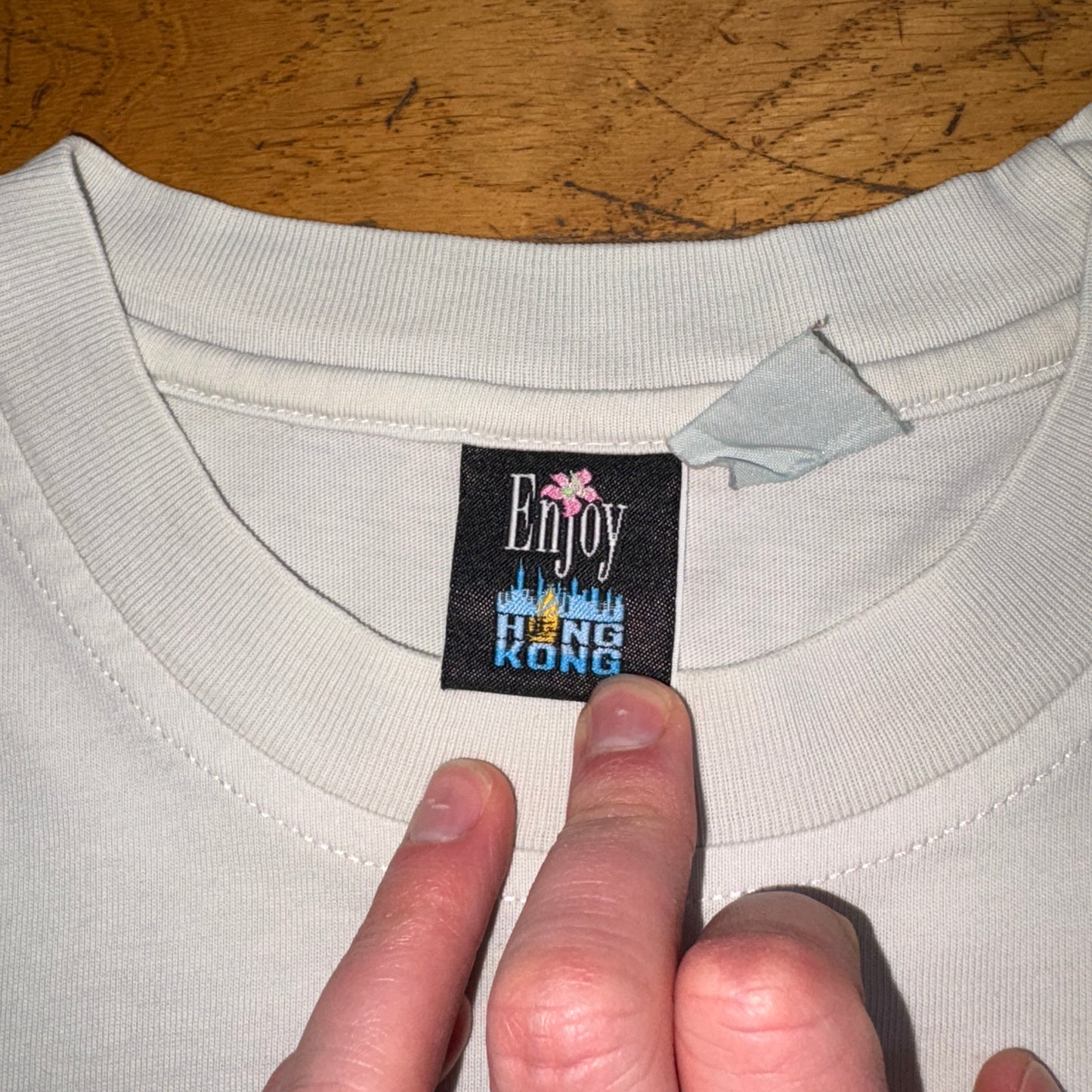 Vintage Dragon White Hong Kong Graphic T-Shirt - L