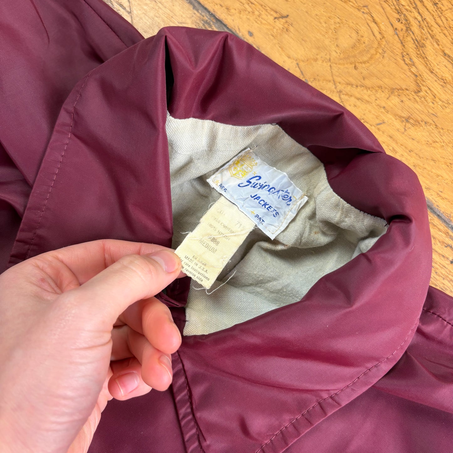 Vintage Burgundy Nylon Coach Harrington Jacket - M