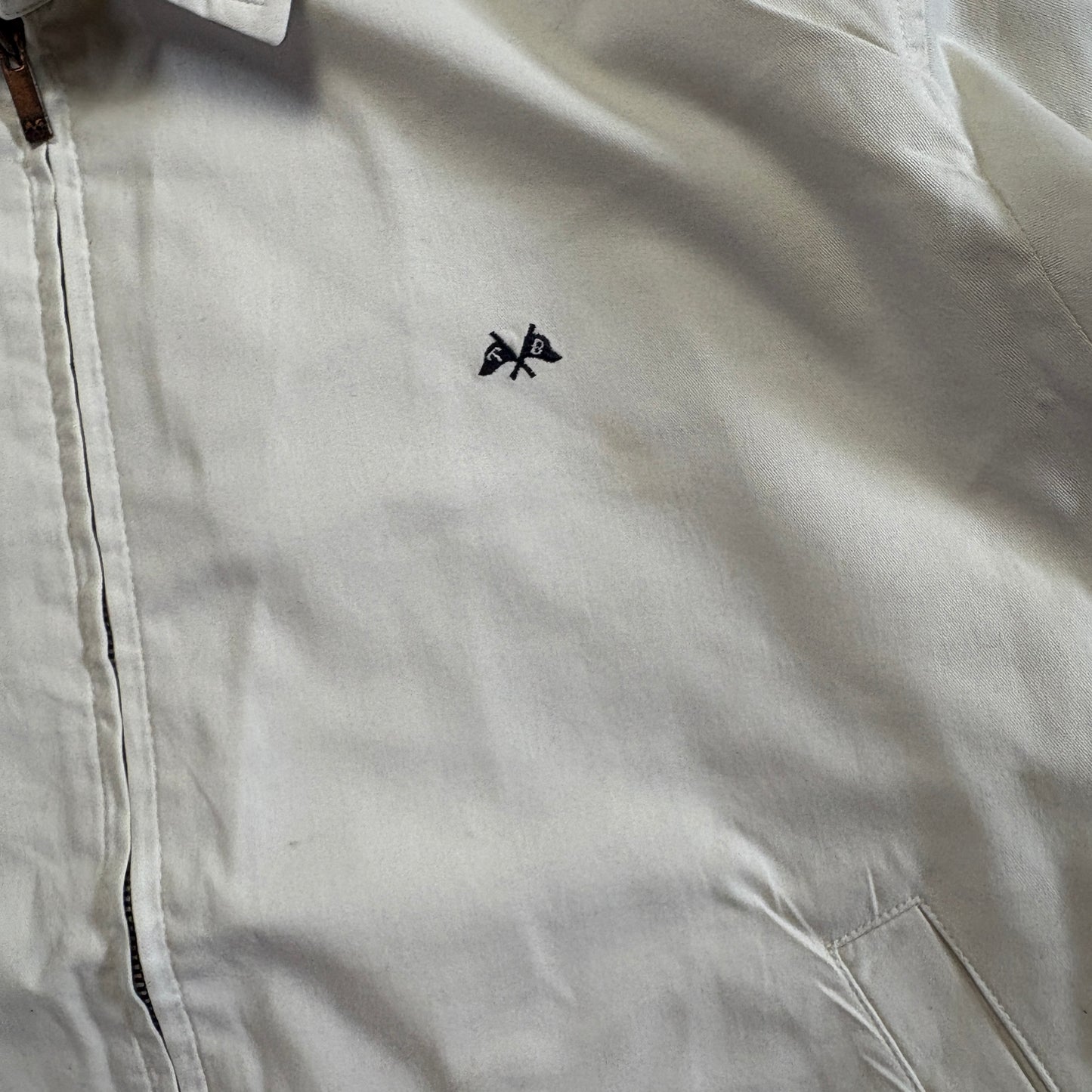 Vintage Thomas Burberry White Harrington Jacket - XL