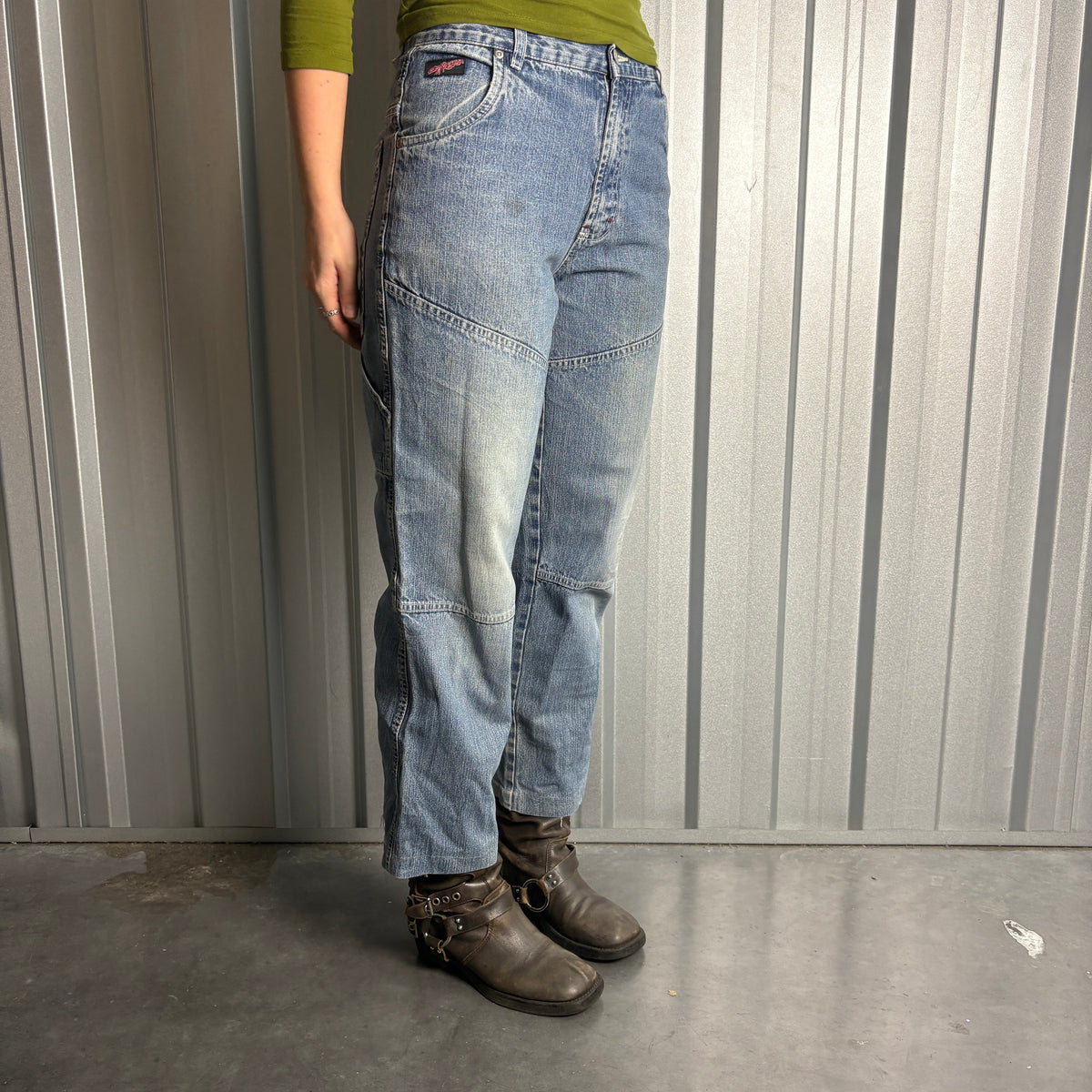 Embroidered Blue Territory Japanese Denim Hip Hop Y2K Baggy Jeans - 30S