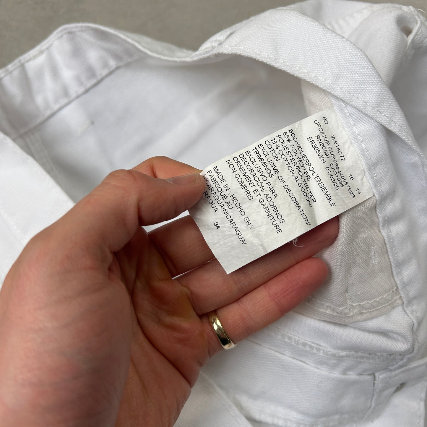 Vintage Dickies Workwear Carpenter White Baggy Shorts - 34