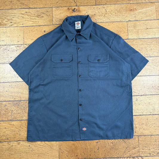Vintage Dickies Grey Short Sleeve Workwear Shirt - XL