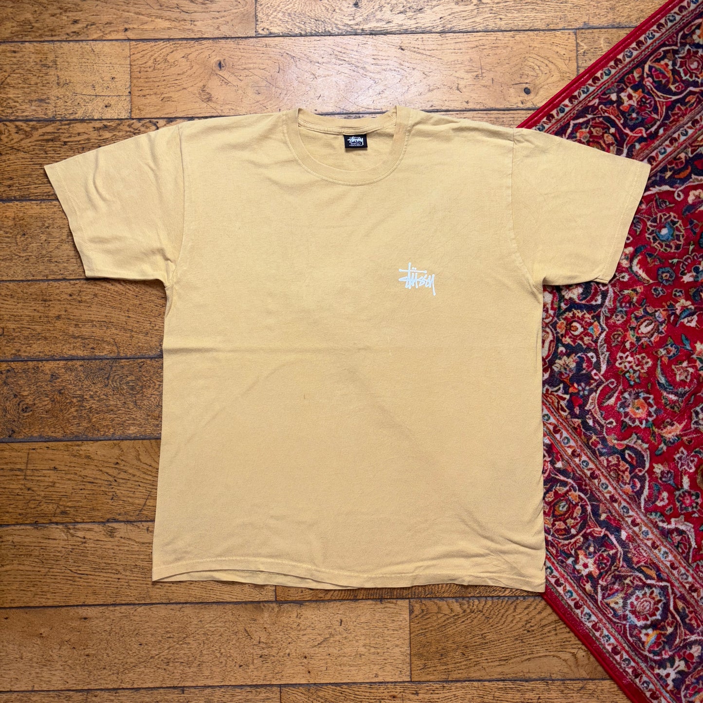 Vintage Stussy Yellow Graphic T-Shirt - L
