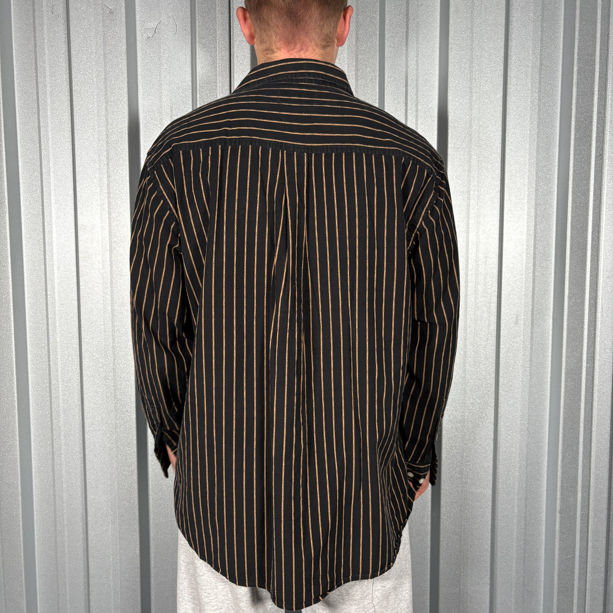Phat Farm 00s Hip Hop Black Pin Stripe Shirt - XL