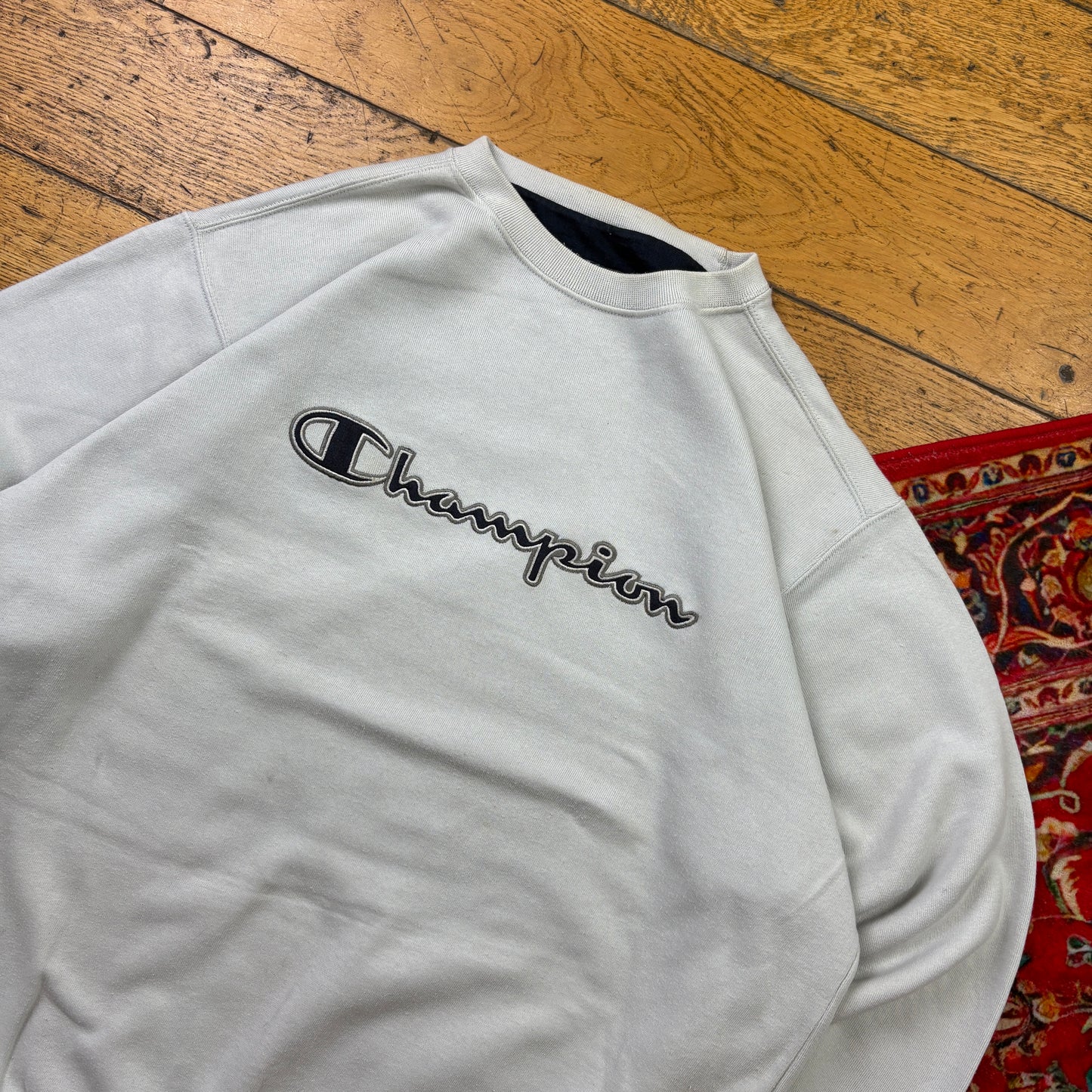 Vintage Champion Grey Embroidered Sweatshirt - L