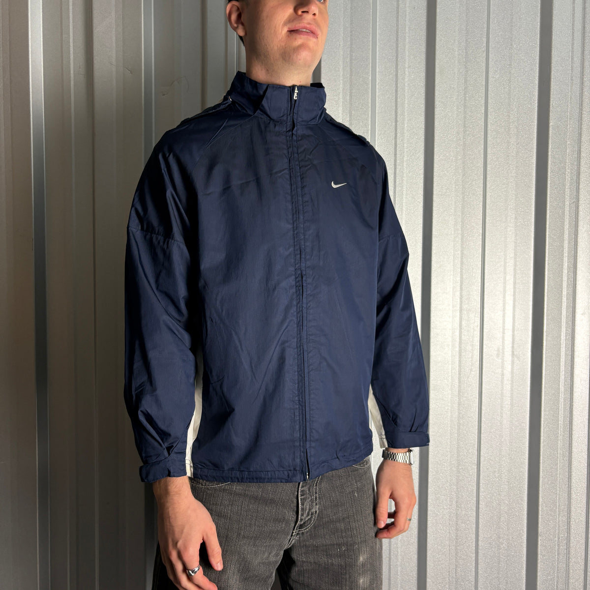 Vintage Nike 00s Y2K Kids Navy Tracksuit Track Shell Jacket - XL Kids