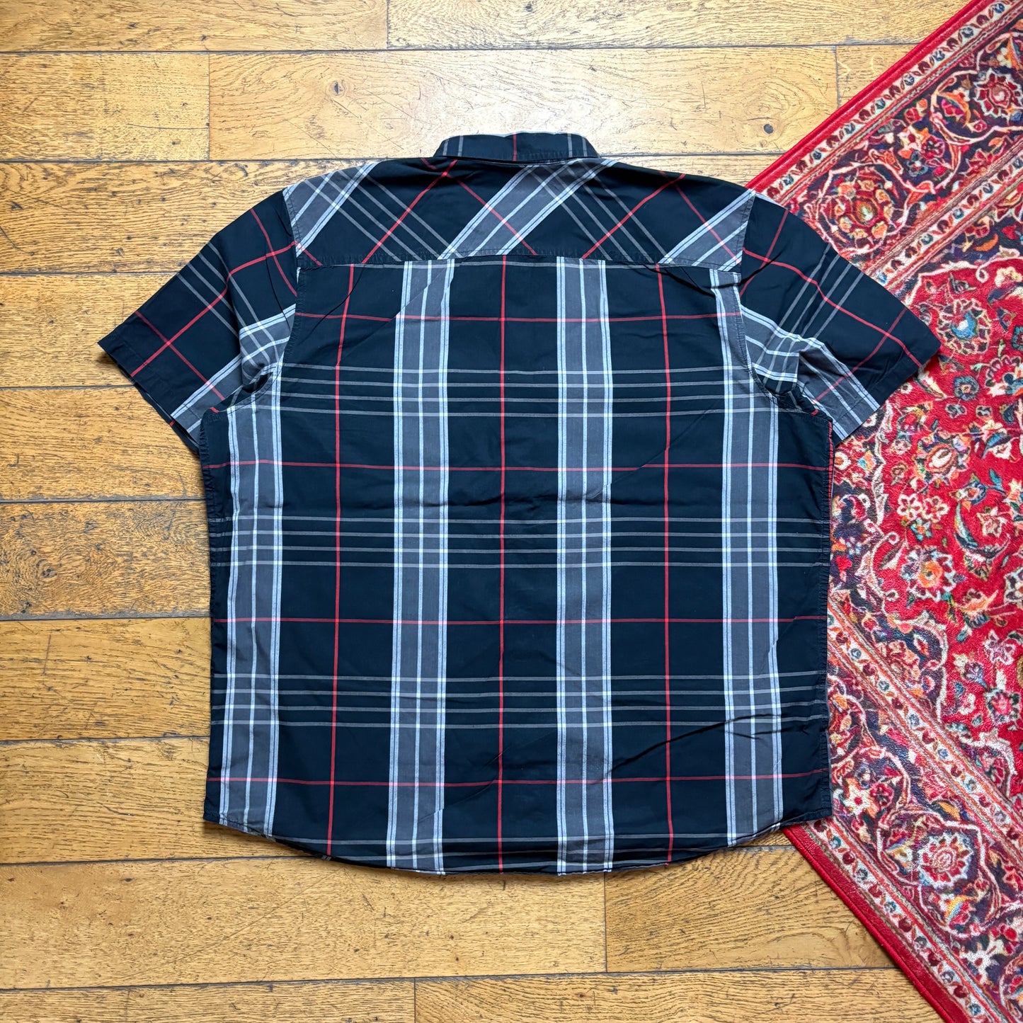 Vintage Oakley Black Check Short Sleeve Shirt - 2XL