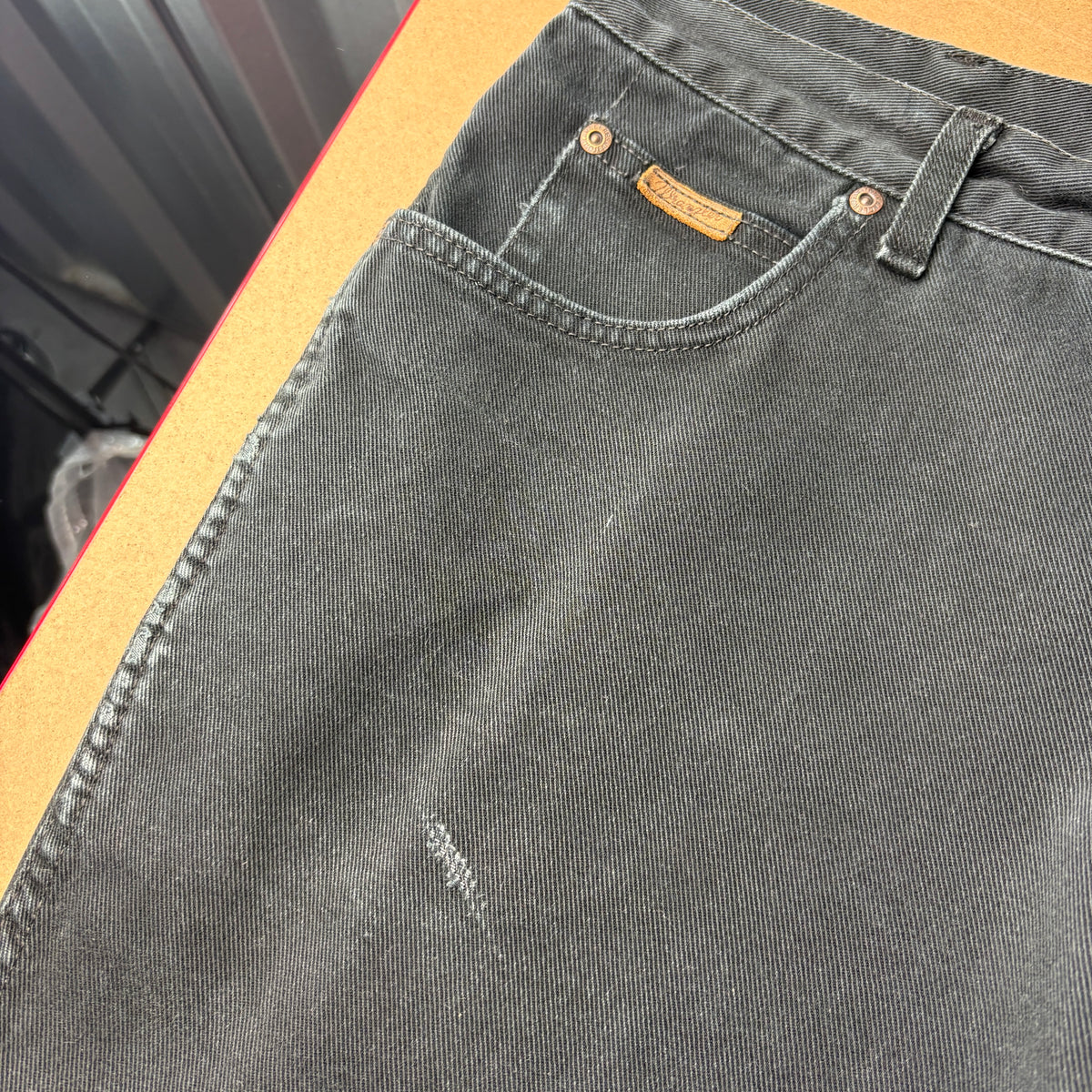 Wrangler Black Baggy Straight Workwear Jeans - 36S