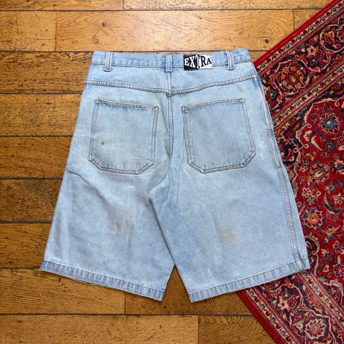 Vintage Extra Hip Hop Baggy Blue Shorts Jorts - 38