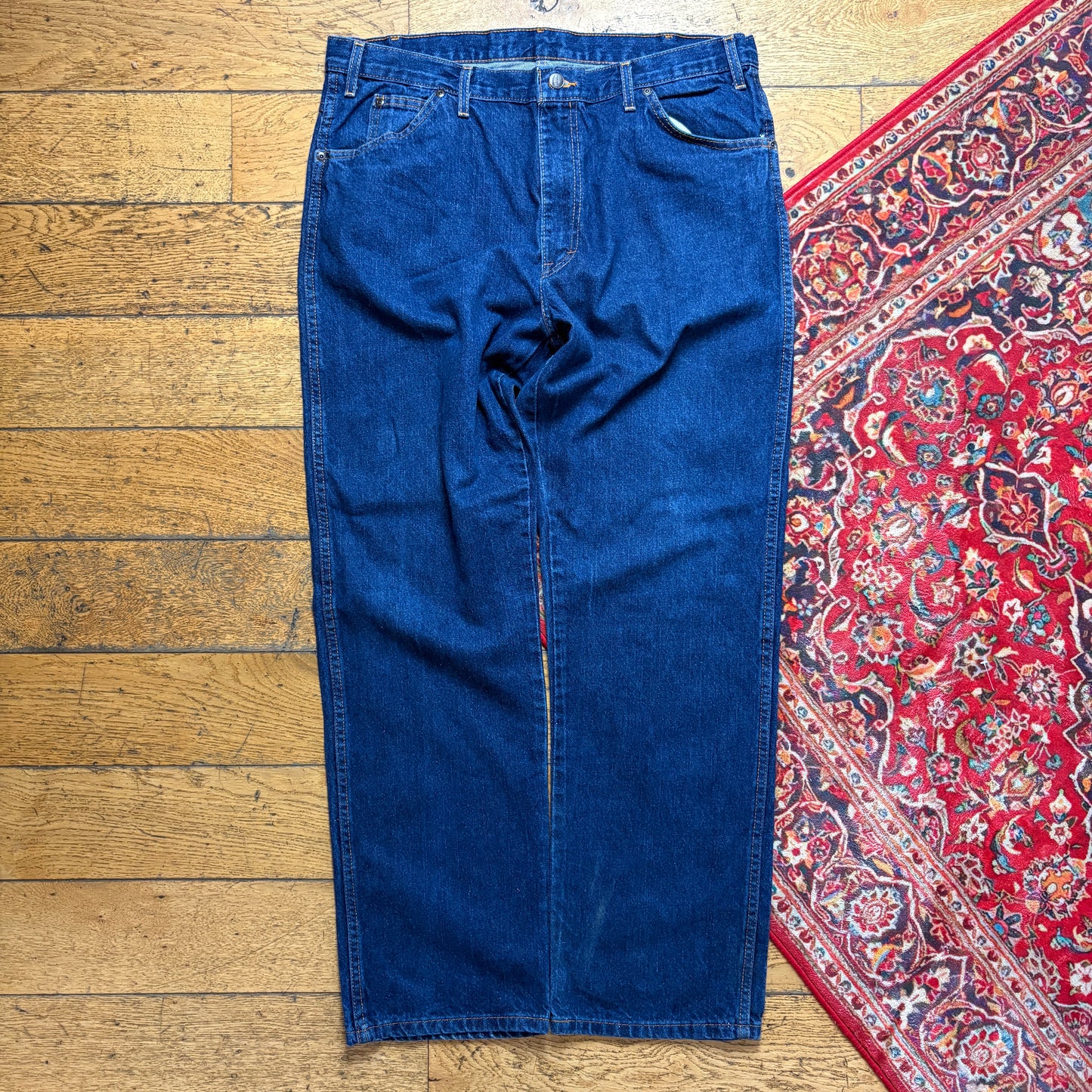 Vintage Dickies Workwear Carpenter Baggy Blue Jeans - 38L
