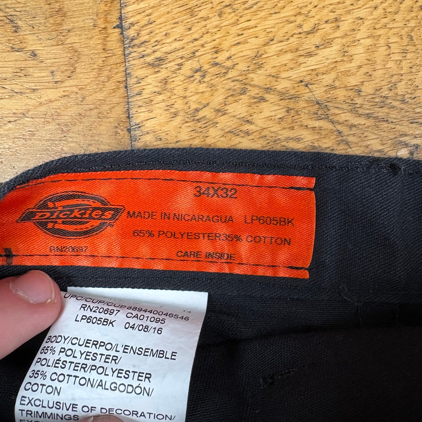 Vintage Dickies 874 Black Baggy Skate Chino Trousers - 34