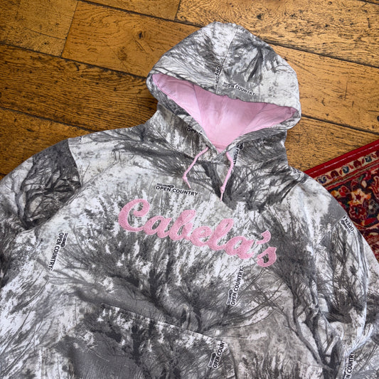 Vintage Realtree Camo White Hoodie Embroidered Sweatshirt - L