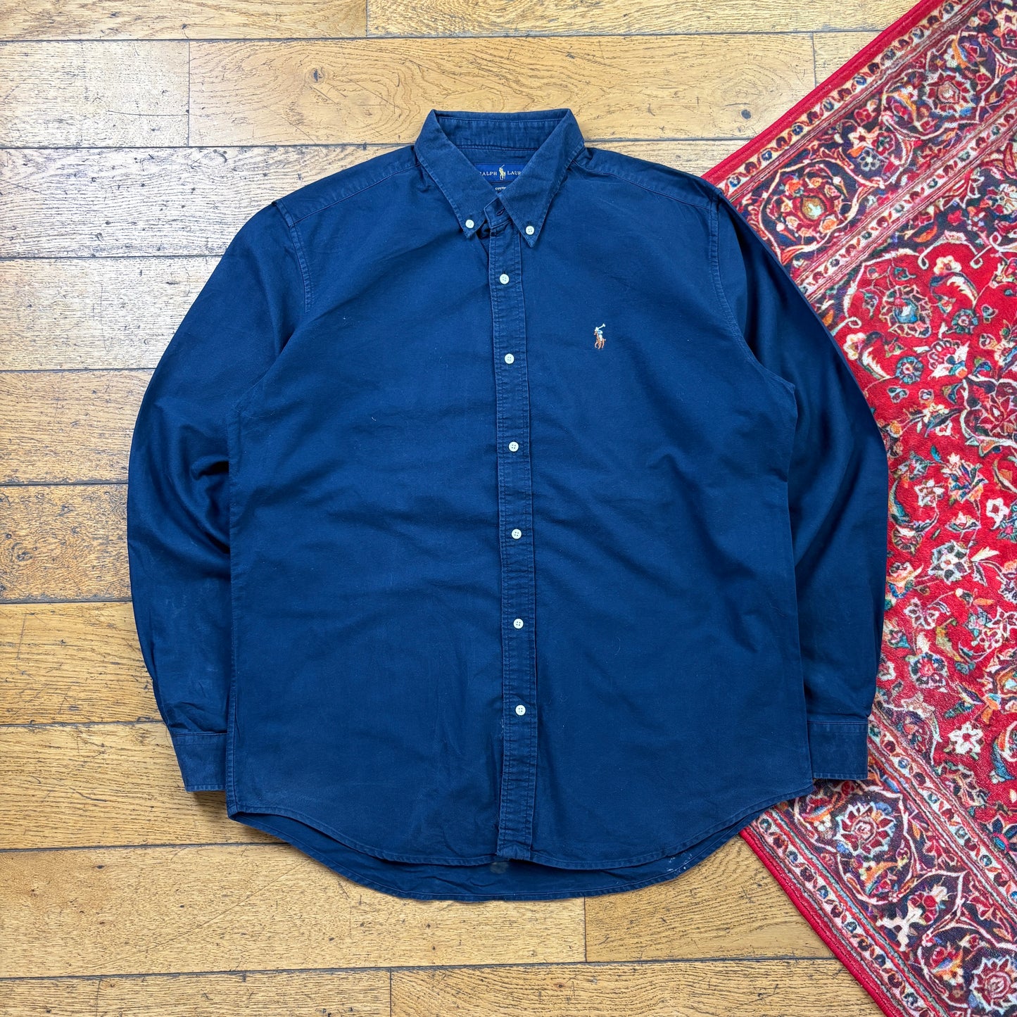 Vintage Ralph Lauren Navy Embroidered Shirt - XL