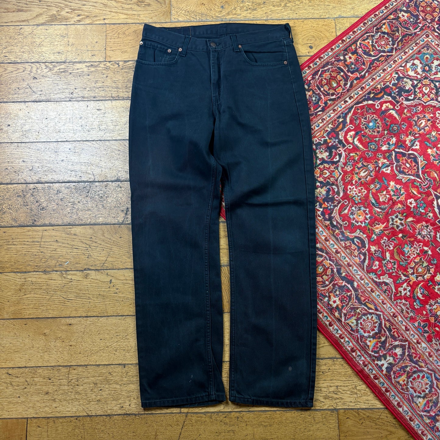 Vintage Levis 751 Black Baggy Denim Jeans - 36