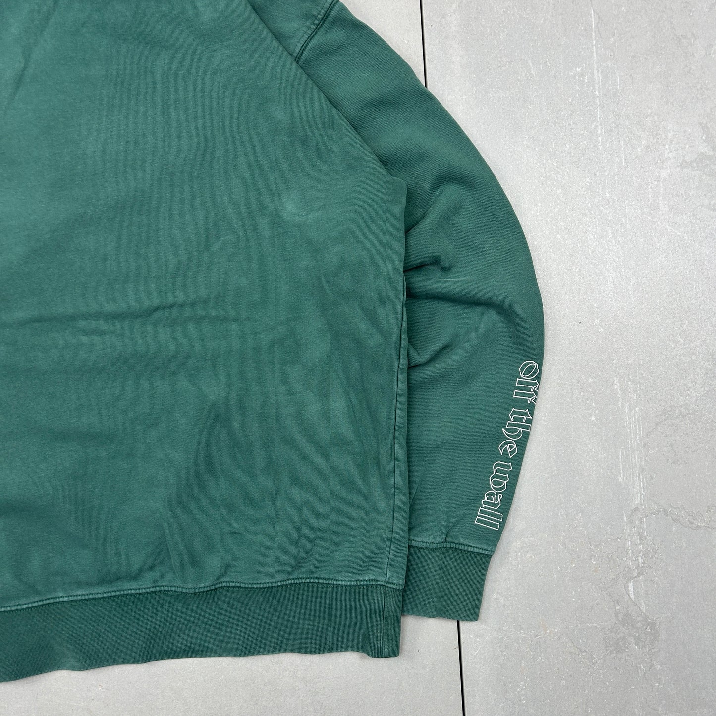 Vintage 00s Vans Embroidered Green Hoodie Skate Grim Reaper Sweatshirt - S