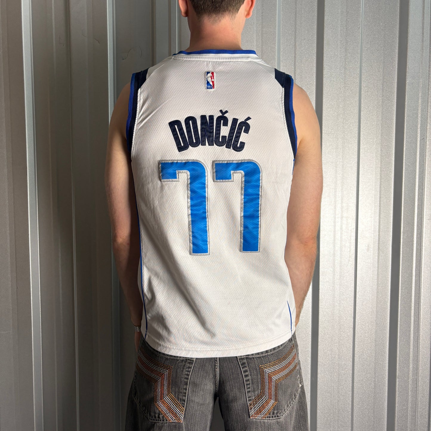 Vintage NBA Mavericks Nike Doncic White Basketball Jersey Shirt Vest - S